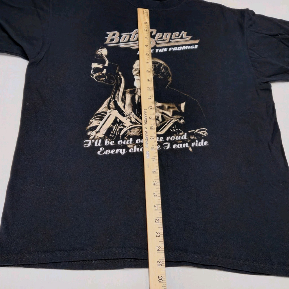 Bob Seger Face The Promise Concert Tour T-SHIRT Sz L Motorcycle Biker Riding - Picture 7 of 9